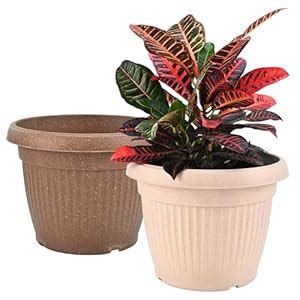 Eha Earth Friendly BellaRound 12 inch Pots for Plants | Set of 2 ...