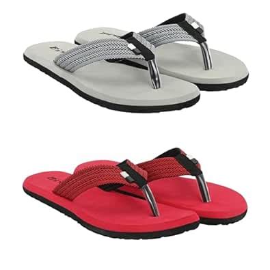Buy Birde Men Red & Grey Premium EVA Slippers & Flip Flops Combo Pack ...