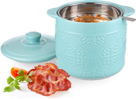 Amazon.com: BSTKEY Ceramic Bacon Grease Container with Fine Mesh ...