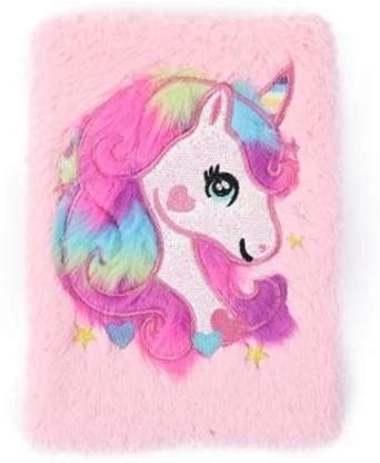 triple paper Unicorn fur Diary A5 Gift Set Rule 80 Pages Price in India ...