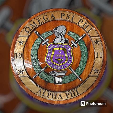 OMEGA PSI PHI Crest Wooden Wall-mounted Art. - Etsy