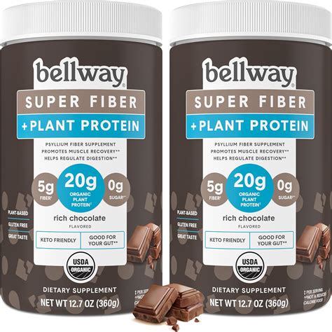 Bellway Super Fiber + Protein Powder (paquete de 2), suplemento de ...