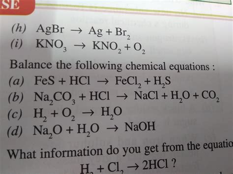 Balance the following chemical equation, step by step - Brainly.in