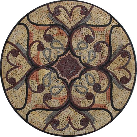 Art Nouveau Motif Round Tile Mosaic | Mosaic Marble