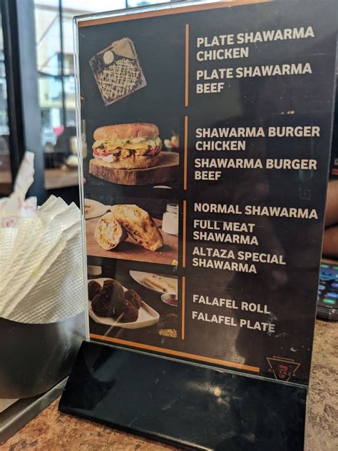 Menu at Al Taza Shawarma, India