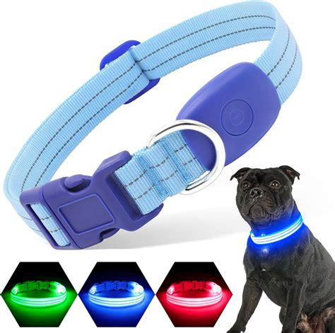 Amazon.com : PZRLit Light Up Dog Collars Rechargeable, Reflective LED ...