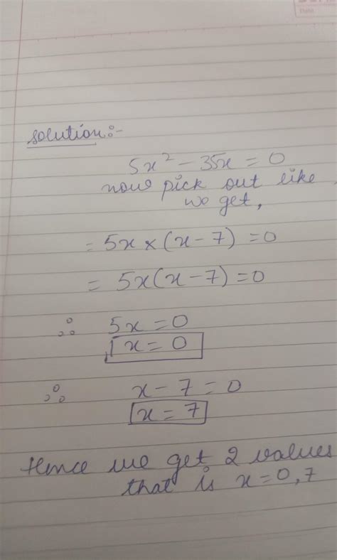 How to do this Question 56x^2-35x=0 - Brainly.in