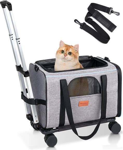 Amazon.com : Cat and Dog Carrier with Wheels, Airline Approved Pet ...
