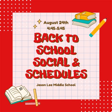 Back to School Social & Schedules: 2023/24 - Jason Lee Middle School