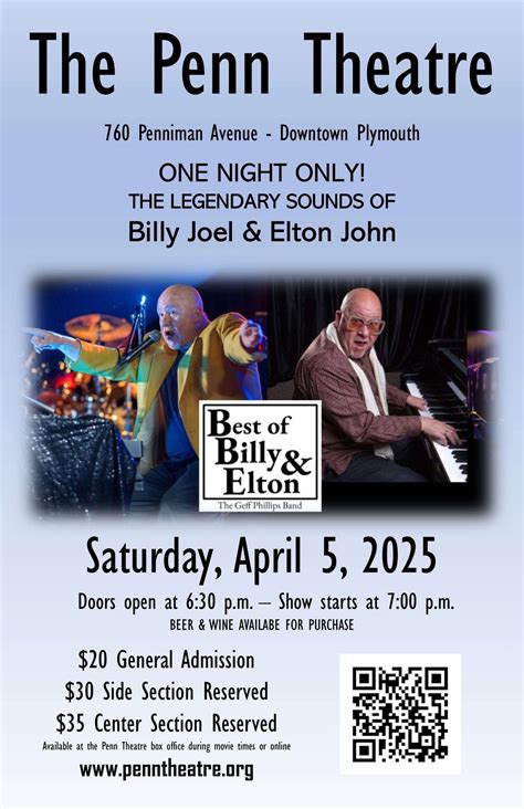 Penn Theatre - The Legendary Sounds of Billy Joel & Elton John, The ...