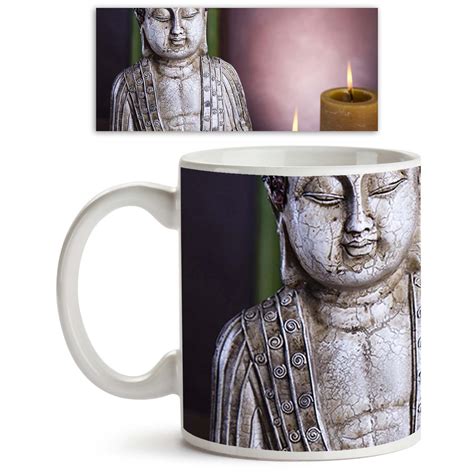 Buy ArtzFolio Buddha with Candle | Ceramic Coffee Tea Mug Inside White ...