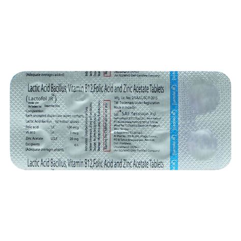 Lactofol JR Tablet 10's Price, Uses, Side Effects, Composition - Apollo ...