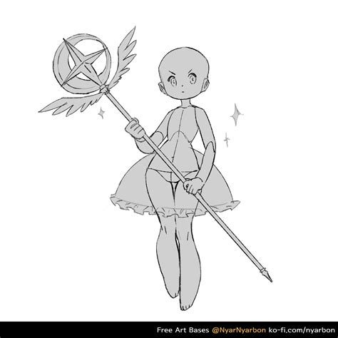 Art Base 71 magical girl pose - Click to view on Ko-fi