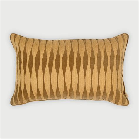 Ripple Tan Brown Embroidered Velvet Oblong Cushion Cover – SanctuaryLiving