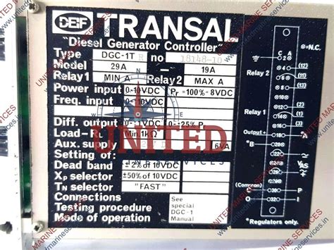DEIF TRANSAL DIESEL GENERATOR CONTROLLER DGC-1TR | United Marine Services