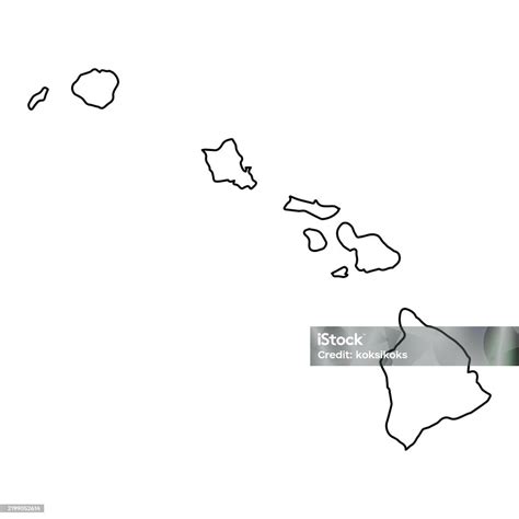 Outline Map Of The Hawaiian Islands Stock Illustration - Download Image ...