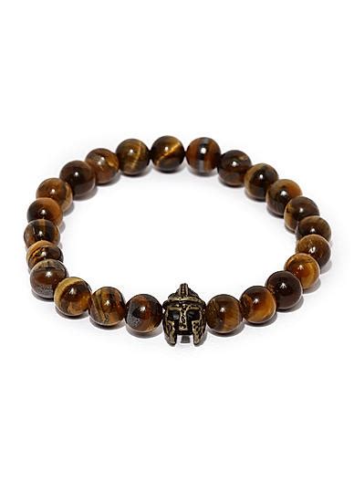 Unisex Brown Beaded Onyx Bracelet For Men