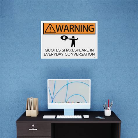 Warning Quotes Shakespeare Poster | Funny Wall Art for English Student ...