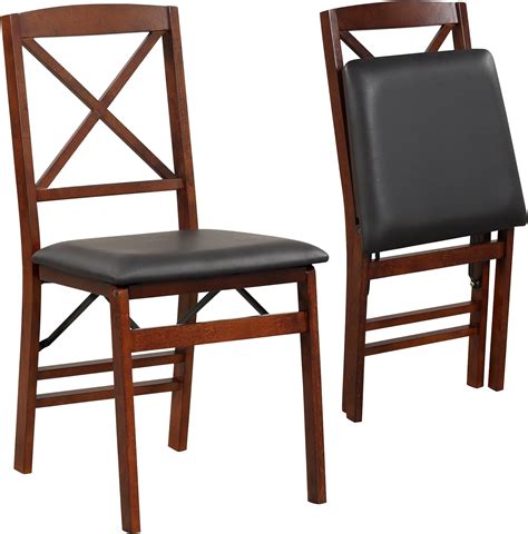 Amazon.com: Giantex Folding Dining Chairs Set of 2, Foldable Wood ...