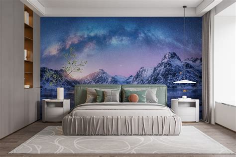 Snowy Mountain Landscape Wall Murals - Giffywalls