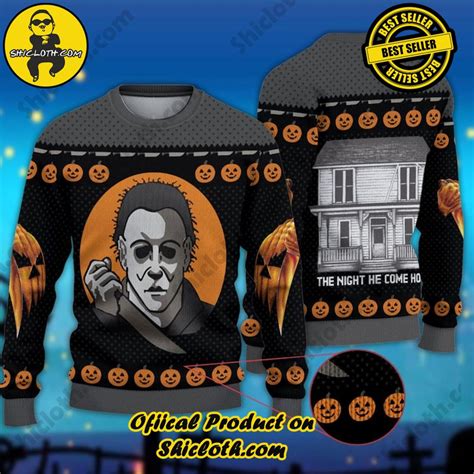 Horror Movie Characters Ugly Christmas Sweater Michael Myers Shirt ...