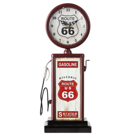 Lily's Home Old Fashioned Route 66 Gas Pump Mantle Clock, Battery ...