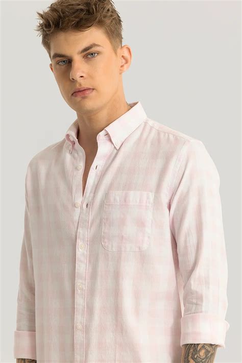 Buy Men's Nicolas Light Pink Checks Shirts Online | Snitch – SNITCH