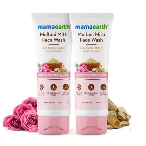 Pack of 2 Mamaearth Multani Mitti Face Wash with Multani Mitti ...