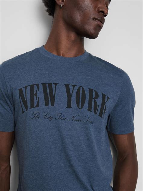 Men's Mid Blue New York T-Shirt | Primark