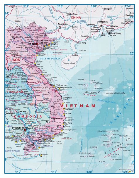Large detailed tourist map of Vietnam and Laos | Vietnam | Asia | Mapsland | Maps of the World