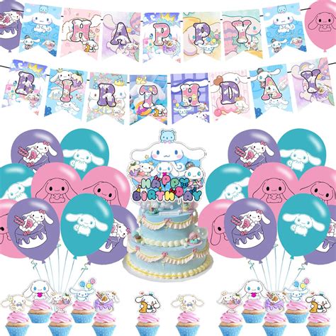 Cinnamoroll Birthday Party Decorations,Cartoon Dog Party Supplies for ...