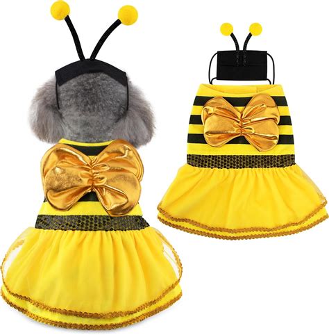 Amazon.com : Dog Bee Costume Outfit Bumblebee Hoodie Cat Clothes Funny ...