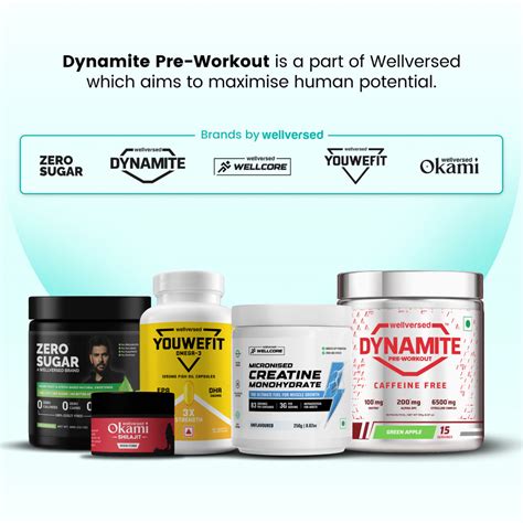 Dynamite Pre-Workout Caffeine Free (195g, 15 Servs) | Green Apple ...