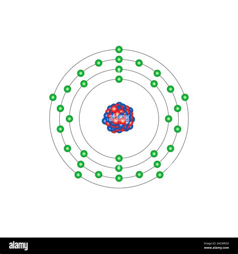 Arsenic (As). Diagram of the nuclear composition and electron ...