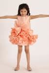 Buy Peach Taffeta, Silk Ruffles Dream Solid Dress For Girls by Janyas ...