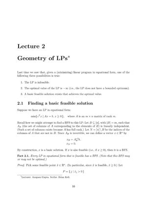 Lecture-3 Basic Application Of LP - Linear Algebra - Studocu