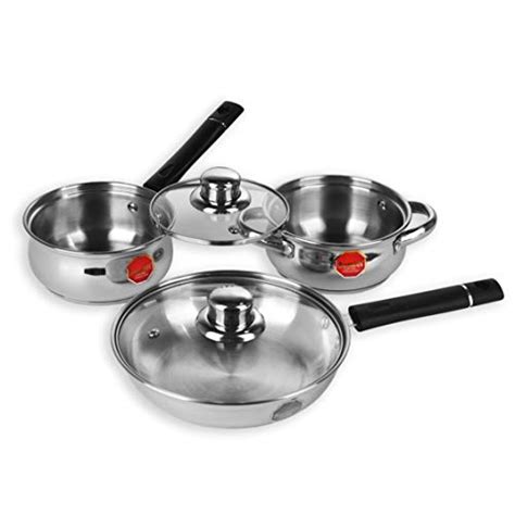 Sumeet Stainless Steel Induction and Gas Stove Compatible Cookware Set ...