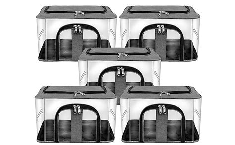 RYLAN 5 Pack Nylon 33 L PVC Transparent Moisture Proof Storage box for ...