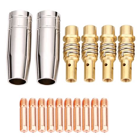 11pcs Durable MIG Welding Welder Torch Nozzles Tip Holder Contact Tips ...
