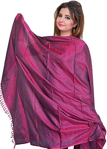 Buy Exotic India Banarasi Handloom Dupatta with Tanchoi Weave All-Over ...