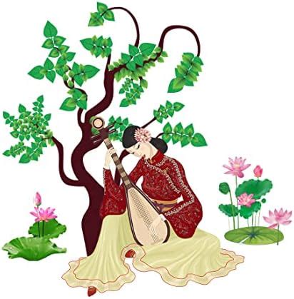 Decals Design 'Chinese Girl Playing Lute Under The Tree' Wall Sticker ...