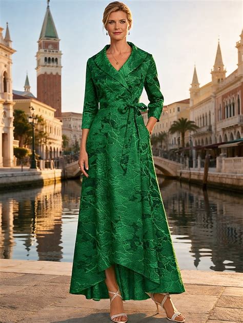 A-Line Ankle Length Wedding Guest Dress Formal Dresses Evening Gown ...