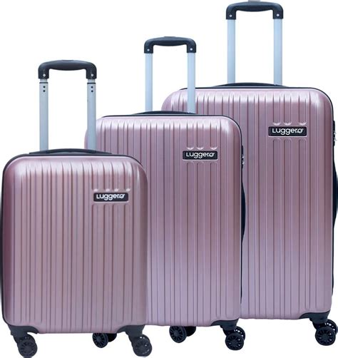 Luggero Classic Set of 3 Small, Medium &Large Polycarbonate Hard Sided ...