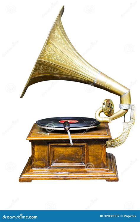 Vintage Wind-up Gramophone Record Player Stock Image - Image of history ...