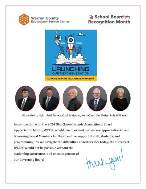 Ohio School Boards Association’s Board Appreciation Month - Warren ...