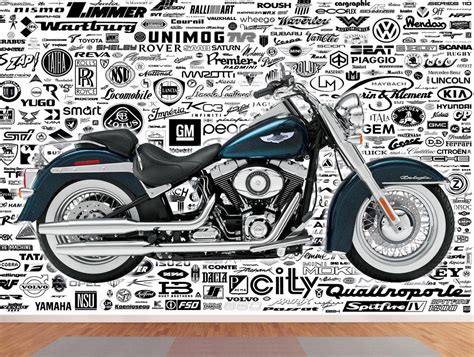 999Store Harley Davidson Bike self Adhesive vynl Wallpaper Wall murals ...