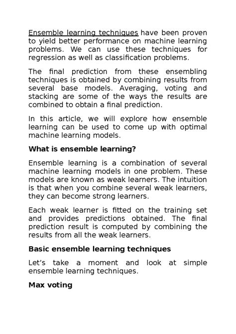 Ensemble Learning 1 - Ensemble learning techniques have been proven to ...