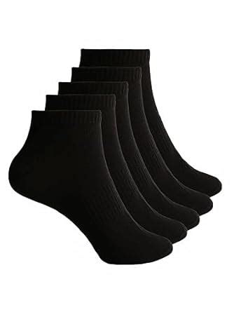 ONN Men's Pack of 5 Black Ultra Soft Cotton Solid Low Show Socks With ...
