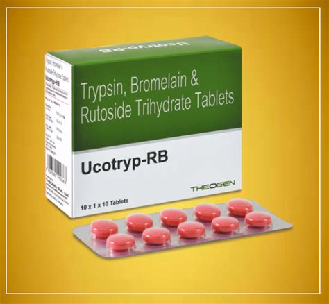 UCOTRYP RB TAB 10 TAB ( Bromelain (90Mg) + Trypsin (48Mg) + Rutoside ...