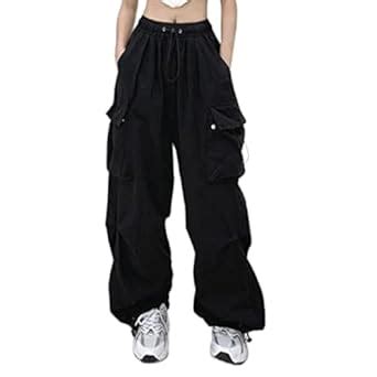 Buy Women Cargo Pants Baggy Y2K Clothing Multi Pockets High Waist Loose ...